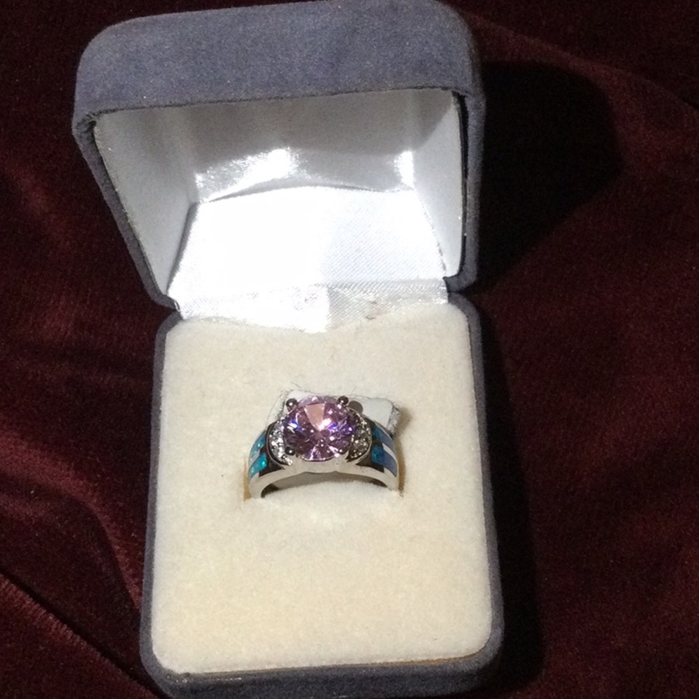 Sterling silver ring October birthstone color